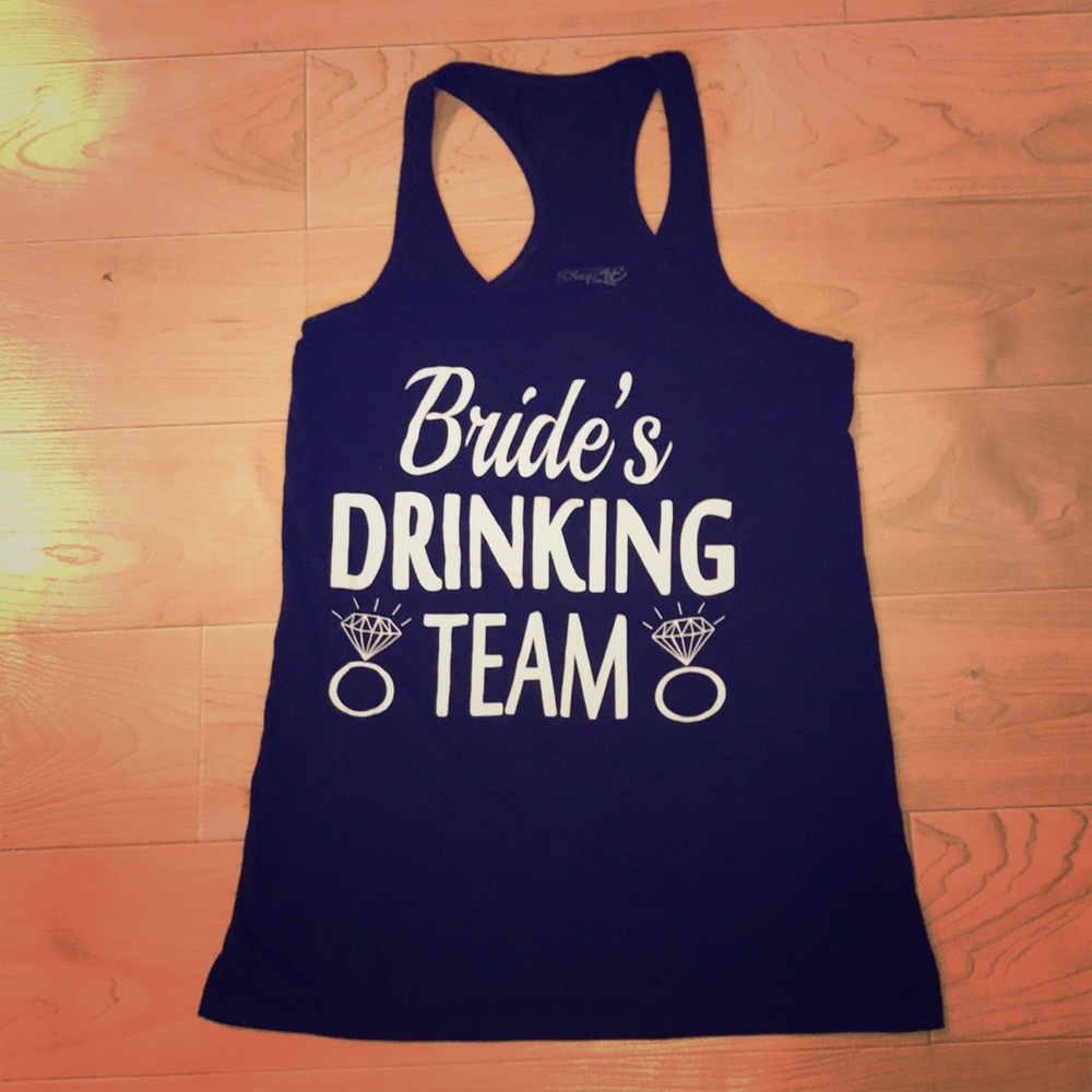 Bride’s Drinking Team L black tank